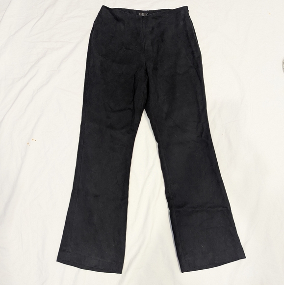 INC black faux suede super soft side zip dress pants size 6 petite - Picture 1 of 9